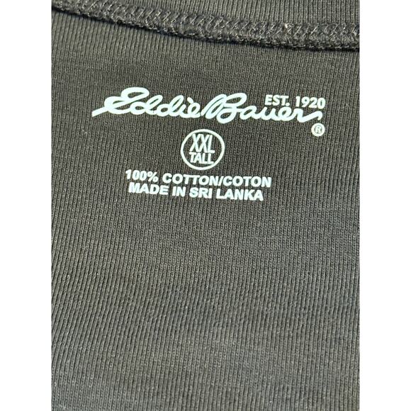 Eddie Bauer Black 3/4 Sleeve V-Neck T-Shirt, Size XXLT - Picture 5 of 6